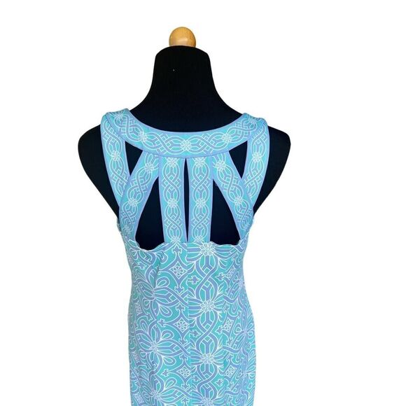 GRETCHEN SCOTT Size S Green Blue ISOSCELES Jersey Dress Piazza Stretch Women’s - Picture 4 of 9